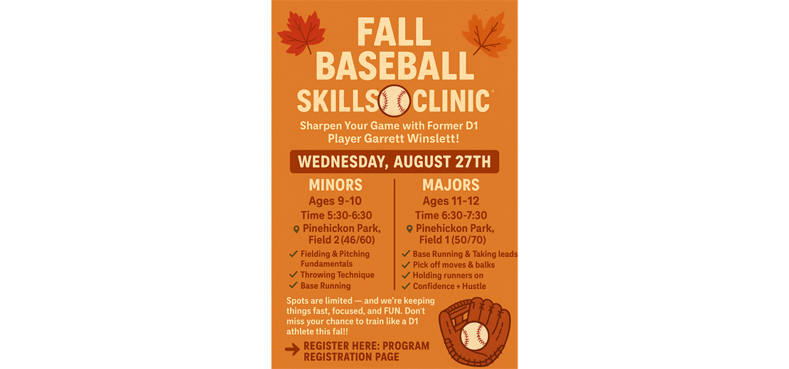 Fall Baseball Skills Clinic!
